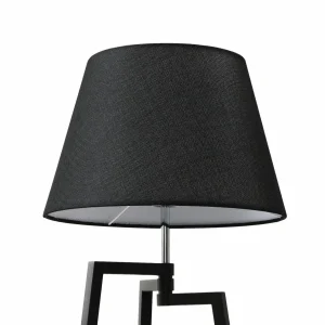 Cheap Lucande lampe à poser Amona, noir, textile, 69 cm, tripode