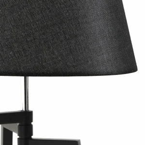 Cheap Lucande lampe à poser Amona, noir, textile, 69 cm, tripode