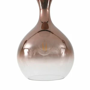 Cheap Lucande Lampe à suspendre Lyrisa, 3 lampes, couleur cuivre, verre, 22cm