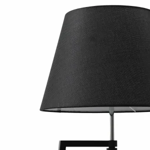Store Lucande lampe sur pied Amona, noir, textile, 150 cm, tripode