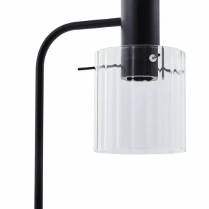 Sale Lucande lampe sur pied Eirian, noir, verre, hauteur 150 cm, E27