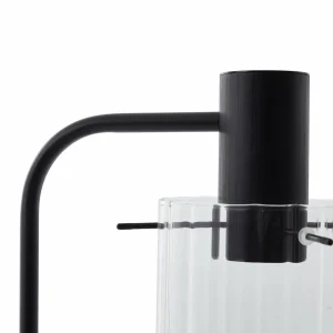 Sale Lucande lampe sur pied Eirian, noir, verre, hauteur 150 cm, E27