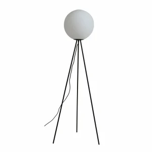 New Lucande lampe sur pied Kestralia, blanc, verre, Ø 35 cm, E27