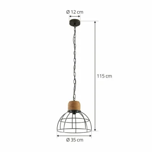 Fashion Lindby Lucande Suspension Arinthea, E27, noir, acier, cage