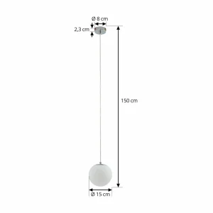 Best Sale Lucande Suspension Bidolo, chrome, verre, Ø 15 cm, IP44