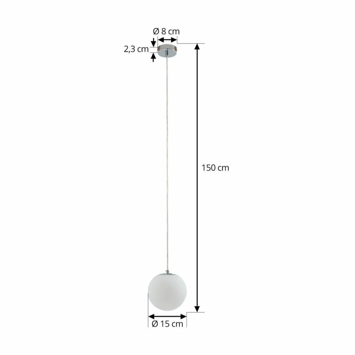 lucande_suspension_bidolo_chrome_verre___cm_ip_2.webp Best Sale Lucande Suspension Bidolo, chrome, verre, Ø 15 cm, IP44