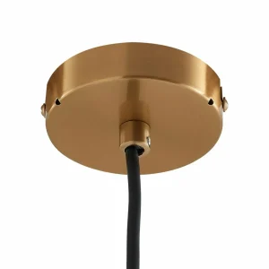 Discount Lucande Suspension Bidolo, laiton, verre, 15 cm, IP44