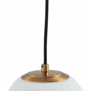 Discount Lucande Suspension Bidolo, laiton, verre, 15 cm, IP44