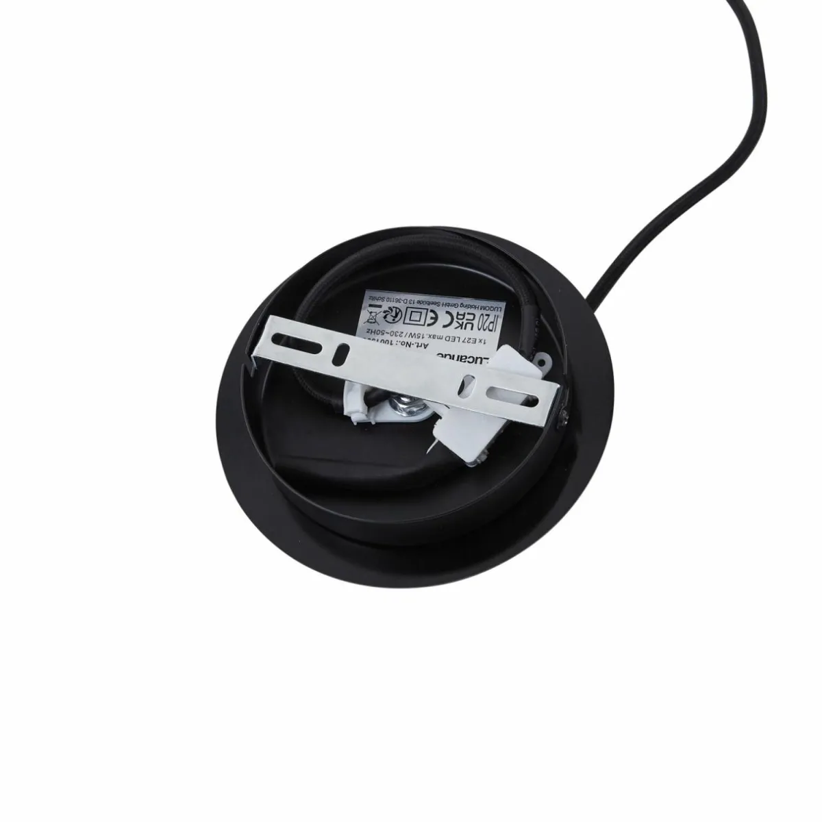 lucande_suspension_eirian___cm_noir_verre_e_3.webp Sale Lucande Suspension Eirian, Ø 18 cm, noir, verre, E27