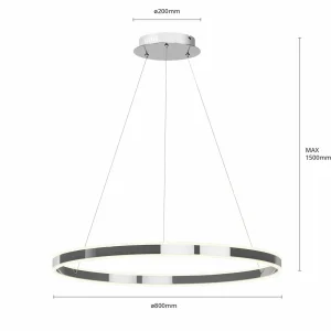 Online Lucande suspension LED Lyani, 80 cm, chrome, intensité variable