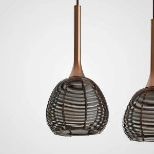 Hot Lucande Tetira suspension 4 lampes allongée brune