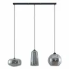 Outlet Lucande Wilja suspension à 3 lampes, gris fumé