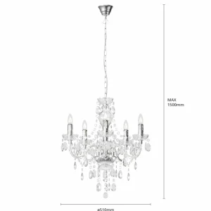 Discount Lindby Lustre à 5 lampes Merida