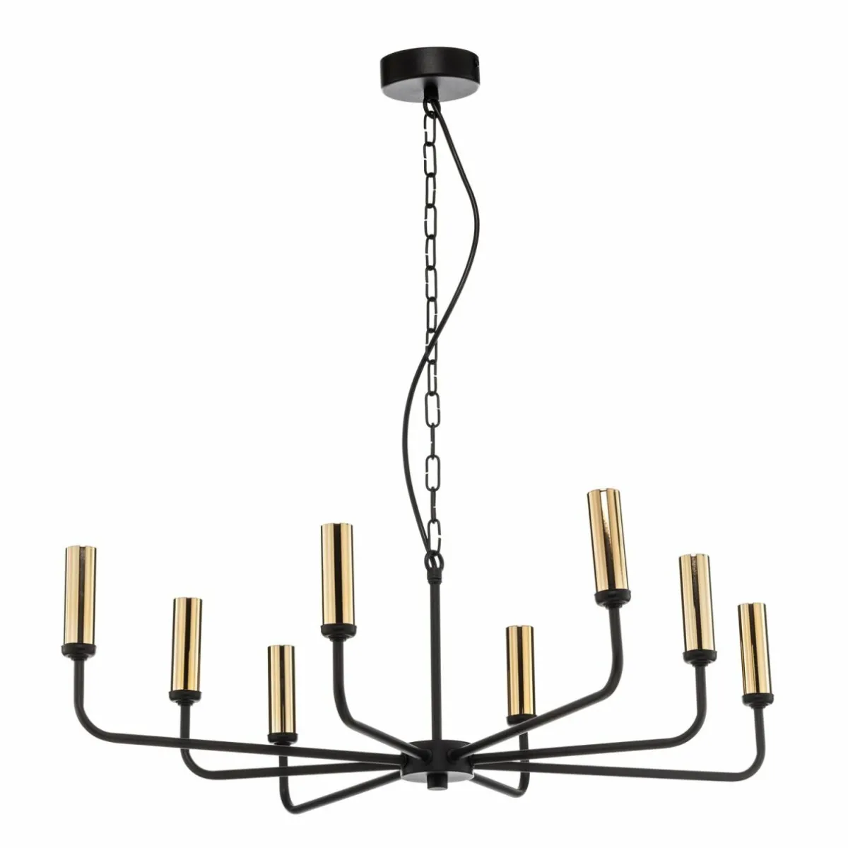 lustre_ampli_noirdor__huit_lampes_1.webp Store Domiluce Lustre Ampli, noir/doré, à huit lampes