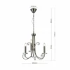 Clearance ORION Lustre Ariane, couleur nickel, Ø 50 cm, cristal, 3 lampes
