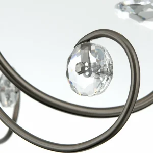 Clearance ORION Lustre Ariane, couleur nickel, Ø 50 cm, cristal, 3 lampes