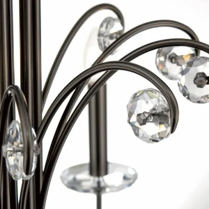 Discount ORION Lustre Ariane, nickel, Ø 92 cm, cristal, 10 lampes
