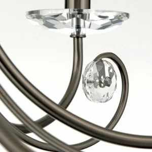 Hot ORION Lustre Ariane, nickel, Ø 67,5 cm, cristal, 6 lampes