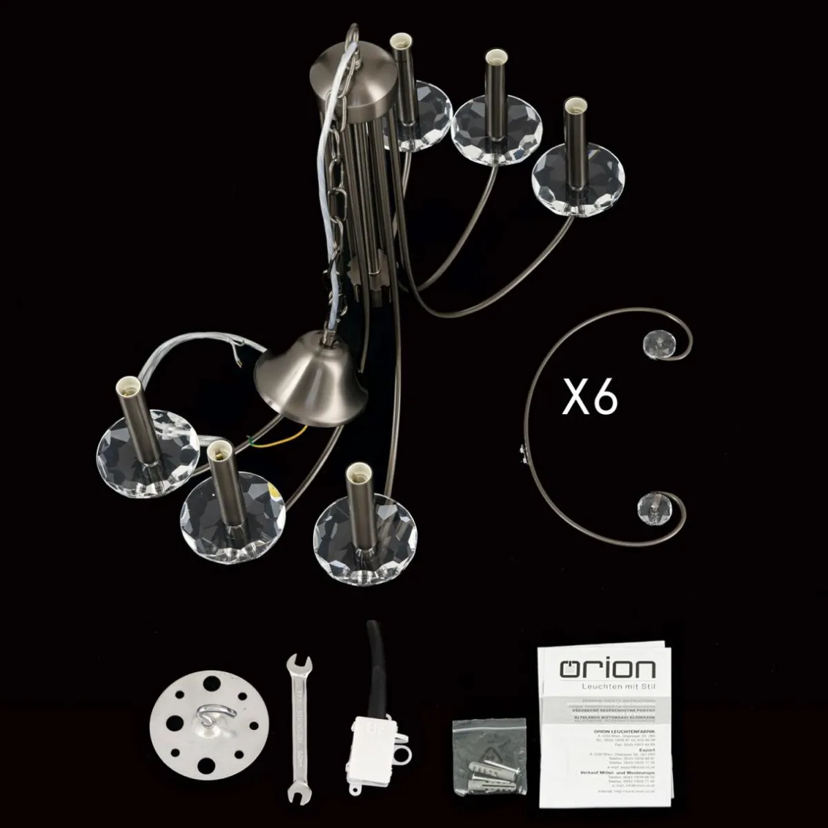 lustre_ariane_nickel___cm_cristal__lampes_4.webp Hot ORION Lustre Ariane, nickel, Ø 67,5 cm, cristal, 6 lampes