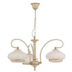 Shop Alfa Lustre Astoria, abat-jour verre, à 3 lampes, blanc