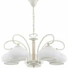 Best Alfa Lustre Astoria, abat-jour verre, à 5 lampes, blanc