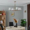 Clearance Argon Lustre Atro à 4 lampes, doré ancien/blanc