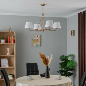 Clearance Argon Lustre Atro à 4 lampes, doré ancien/blanc