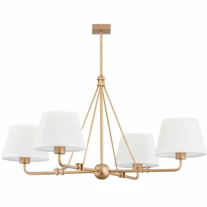 Clearance Argon Lustre Atro à 4 lampes, doré ancien/blanc