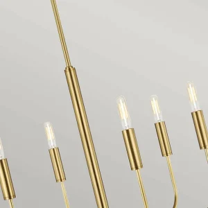 New FEISS Lustre Brianna, à six lampes, laiton bruni