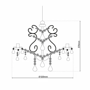 Cheap Näve Lustre Cecilia, blanc, fer/acrylique, Ø 52 cm, à 5 lampes.