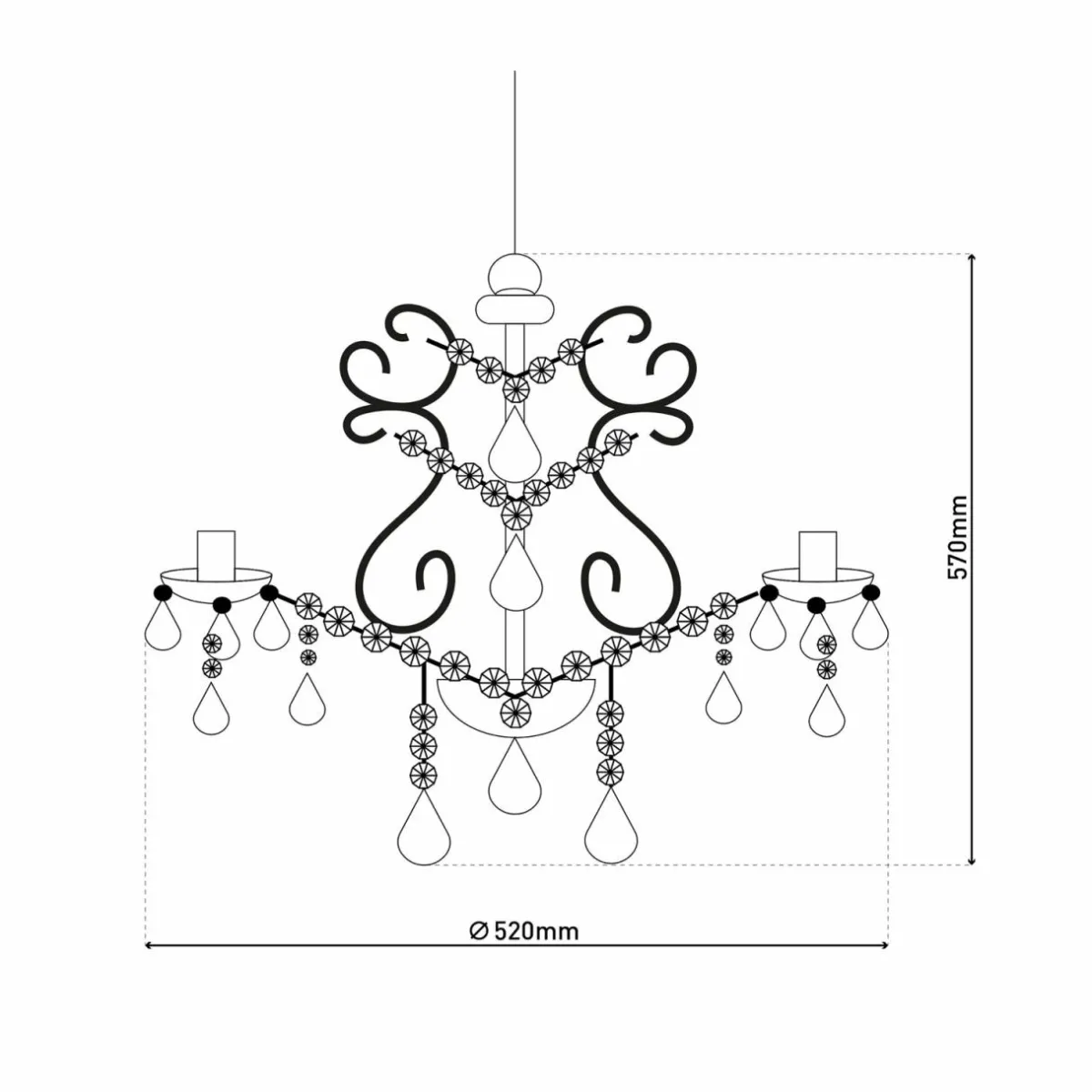 lustre_cecilia_blanc_feracrylique___cm___lampes_3.webp Cheap Näve Lustre Cecilia, blanc, fer/acrylique, Ø 52 cm, à 5 lampes.