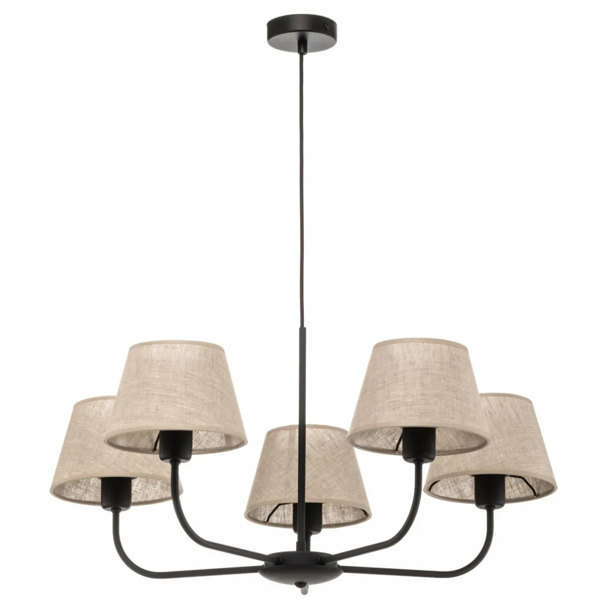 lustre_chicago_abatjour_lin_cinq_lampes_1.webp Store TK Lighting Lustre Chicago, abat-jour lin, cinq lampes