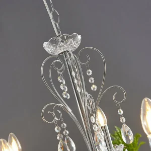 Shop Lucande Lustre chromé Solveig avec des cristaux