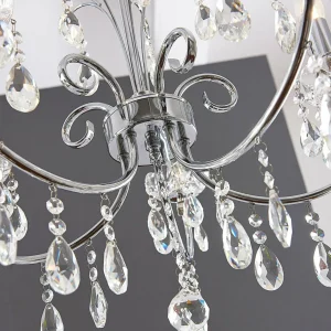 Shop Lucande Lustre chromé Solveig avec des cristaux