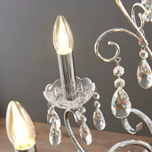 Shop Lucande Lustre chromé Solveig avec des cristaux