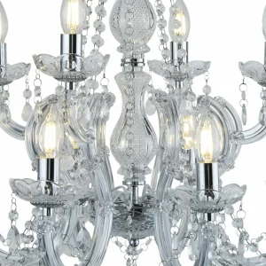 Sale Searchlight Lustre classique MARIE THERESE à 12 lampes chromé