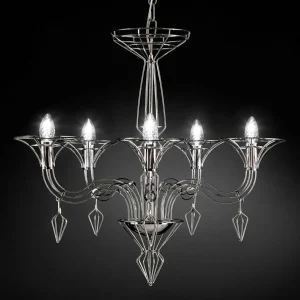 Best Sale Metallux Lustre Dedalo à 5 lampes chromé