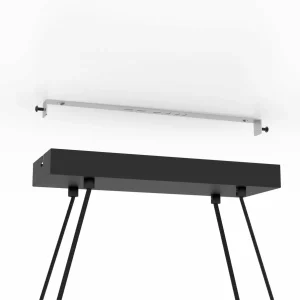 Discount EGLO Lustre Edale, 6 abat-jour tissu cappuccino, ovale