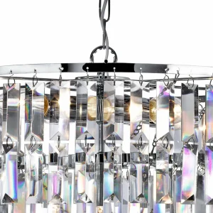 Sale Searchlight Lustre Empire avec prismes de cristal