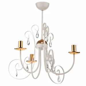 Best Sale EMIBIG LIGHTING Lustre Foreman 3 à 3 lampes, blanc-cuivré