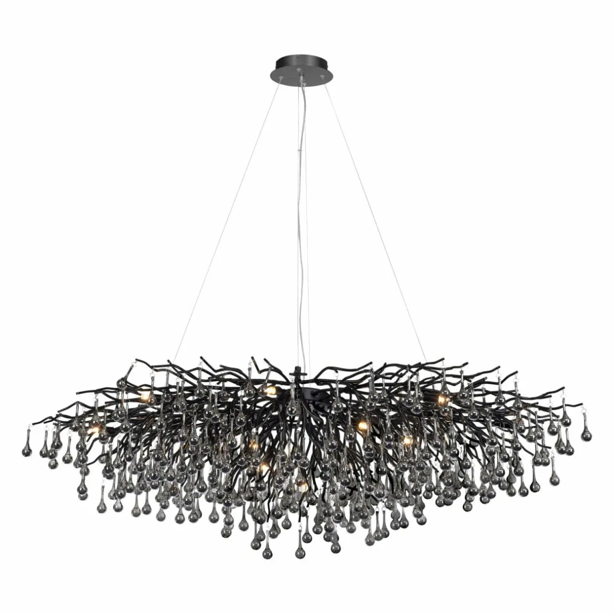 lustre_icicle_noir_suspension_en_verre_longueur__cm_0.webp Best Sale Paul Neuhaus Lustre Icicle, noir, suspension en verre, longueur 150 cm