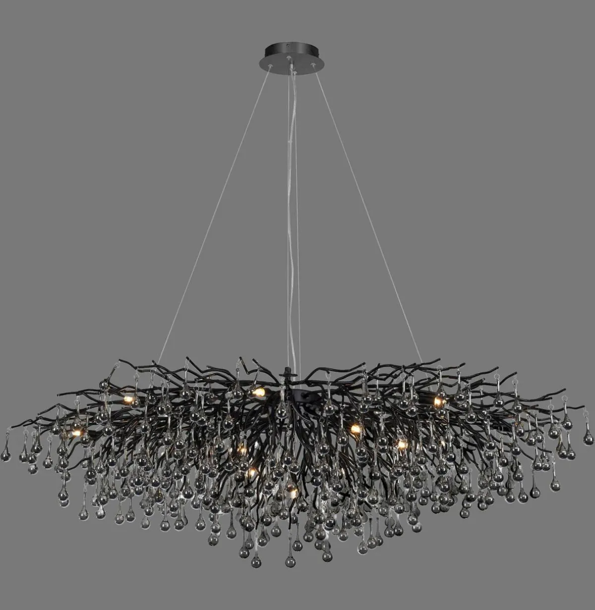 lustre_icicle_noir_suspension_en_verre_longueur__cm_2.webp Best Sale Paul Neuhaus Lustre Icicle, noir, suspension en verre, longueur 150 cm