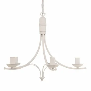 Sale Lamkur Lustre Kandela, à cinq lampes, blanc
