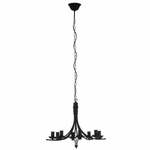 New Lamkur Lustre Kandela, à huit lampes, noir