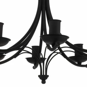 New Lamkur Lustre Kandela, à huit lampes, noir