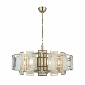 Online Lucea Lustre Karmella, Ø 65 cm laiton ancien à 8 lampes