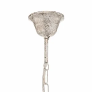 Store ONLI Lustre Kate, 5 lampes blanc, cristaux rosés