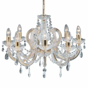 Store Searchlight Lustre laiton MARIE THERESE à 8 lampes