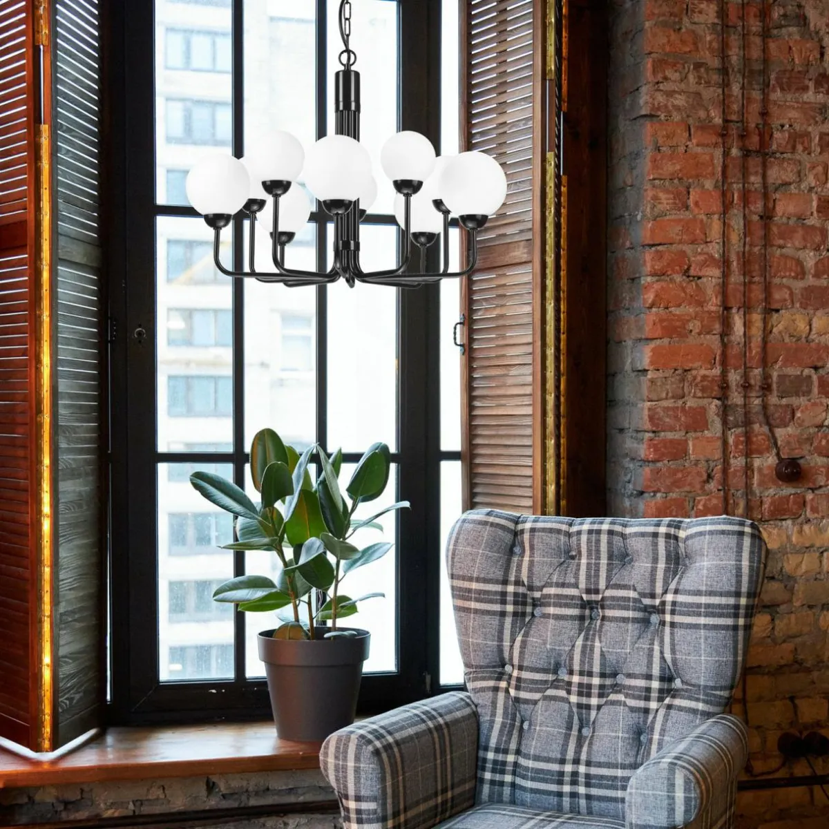 lustre_malou_abatjour_en_verre__dix_lampes_0.webp Cheap Lamkur Lustre Malou abat-jour en verre, à dix lampes