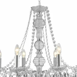 Cheap Searchlight Lustre Marie Therese, chromé, à 8 lampes